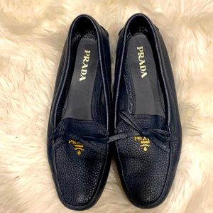 Prada pebbled loafers